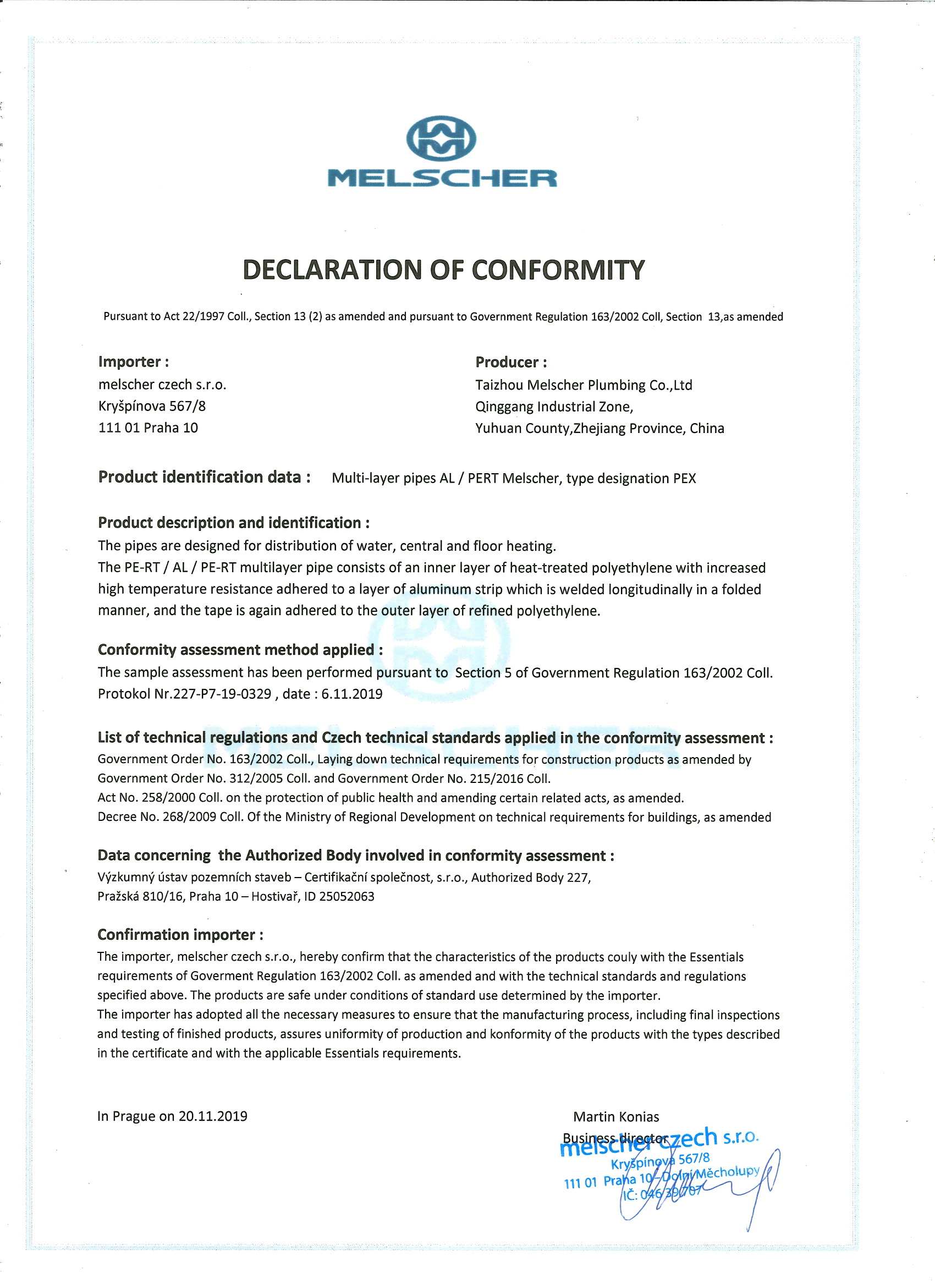 Declaration of conformity - AJ -AL-Pex pipe.jpg